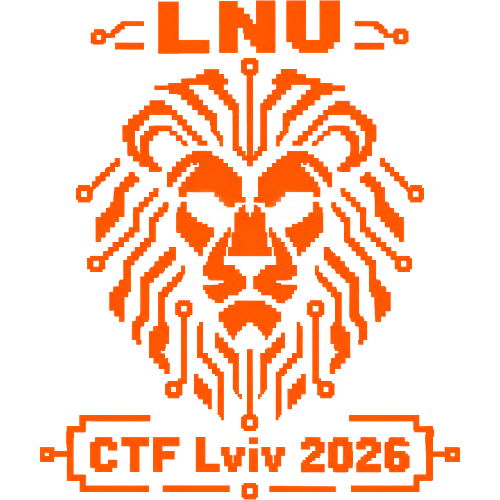 CTF Lviv 2026 logo: a pixel-art lion with circuit traces